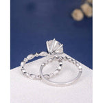 Load image into Gallery viewer, 1.00 CT ART DECO BRIDAL SET ANTIQUE DIAMOND MOISSANITE ENGAGEMENT RING WEDDING BAND