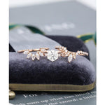 Load image into Gallery viewer, 1.00CT ROUND CUT VINTAGE CURVED BRIDAL ANNIVERSARY MOISSANITE ENGAGEMENT RING SET