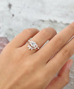 Load image into Gallery viewer, 1.0CT 2PCS ROSE GOLD CLUSTER MARQUISE CUT BRIDAL PROMISE MOISSANITE ENGAGEMENT RING