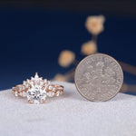 Load image into Gallery viewer, 1.0CT ROUND CUT MOISSANITE 2PCS BRIDAL SET ENGAGEMENT RING ANNIVERSARY GIFT
