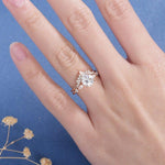 Load image into Gallery viewer, 1.0CT ROUND CUT MOISSANITE 2PCS BRIDAL SET ENGAGEMENT RING ANNIVERSARY GIFT