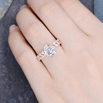 Load image into Gallery viewer, 1.20CT OVAL CUT ROSE GOLD MOISSANITE ENGAGEMENT RING SETS WITH MATCHING BAND