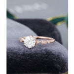 Load image into Gallery viewer, 1.30CT ROUND CUT ART DECO VINTAGE CURVED MOISSANITE ENGAGEMENT RING SET