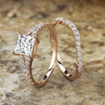 Load image into Gallery viewer, 1.5CT PRINCESS MOISSANITE DIAMOND ENGAGEMENT BRIDAL SET