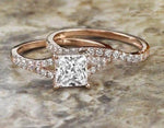 Load image into Gallery viewer, 1.5CT PRINCESS MOISSANITE DIAMOND ENGAGEMENT BRIDAL SET