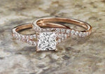 Load image into Gallery viewer, 1.5CT PRINCESS MOISSANITE DIAMOND ENGAGEMENT BRIDAL SET