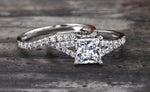 Load image into Gallery viewer, 1.5CT PRINCESS MOISSANITE DIAMOND ENGAGEMENT BRIDAL SET