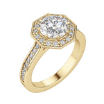 Load image into Gallery viewer, POET ROUND CUT MOISSANITE ENGAGEMENT RING