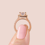 Load image into Gallery viewer, SOUL ACCENTED CUSHION CUT MOISSANITE ENGAGEMENT RING