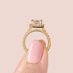 Load image into Gallery viewer, SOUL ACCENTED CUSHION CUT MOISSANITE ENGAGEMENT RING