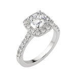 Load image into Gallery viewer, SOUL ACCENTED CUSHION CUT MOISSANITE ENGAGEMENT RING