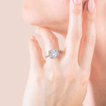 Load image into Gallery viewer, SOUL ACCENTED CUSHION CUT MOISSANITE ENGAGEMENT RING