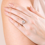 Load image into Gallery viewer, SOUL ACCENTED OVAL CUT MOISSANITE ENGAGEMENT RING