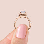Load image into Gallery viewer, SOUL ACCENTED OVAL CUT MOISSANITE ENGAGEMENT RING