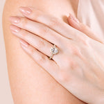 Load image into Gallery viewer, SOUL ACCENTED OVAL CUT MOISSANITE ENGAGEMENT RING
