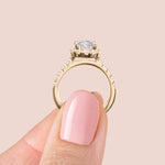 Load image into Gallery viewer, SOUL ACCENTED OVAL CUT MOISSANITE ENGAGEMENT RING