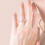 Load image into Gallery viewer, SOUL ACCENTED PEAR CUT MOISSANITE ENGAGEMENT RING