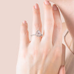 Load image into Gallery viewer, SOUL ACCENTED PEAR CUT MOISSANITE ENGAGEMENT RING