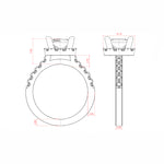 Load image into Gallery viewer, SOUL ACCENTED PRINCESS CUT MOISSANITE ENGAGEMENT RING