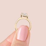 Load image into Gallery viewer, SOUL ACCENTED ROUND CUT MOISSANITE ENGAGEMENT RING