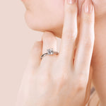 Load image into Gallery viewer, HARP ASSCHER CUT MOISSANITE ENGAGEMENT RING