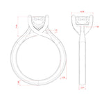 Load image into Gallery viewer, HARP CUSHION CUT MOISSANITE ENGAGEMENT RING