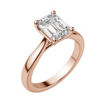 Load image into Gallery viewer, HARP EMERALD CUT MOISSANITE ENGAGEMENT RING