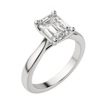 Load image into Gallery viewer, HARP EMERALD CUT MOISSANITE ENGAGEMENT RING