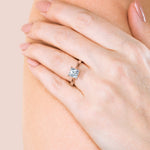 Load image into Gallery viewer, HARP PRINCESS CUT MOISSANITE ENGAGEMENT RING