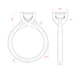 Load image into Gallery viewer, HARP PRINCESS CUT MOISSANITE ENGAGEMENT RING