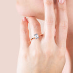 Load image into Gallery viewer, TRUE EMERALD CUT MOISSANITE ENGAGEMENT RING