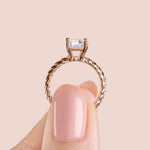 Load image into Gallery viewer, VIBE ASSCHER CUT MOISSANITE ENGAGEMENT RING