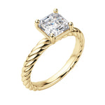 Load image into Gallery viewer, VIBE ASSCHER CUT MOISSANITE ENGAGEMENT RING