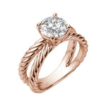 Load image into Gallery viewer, VIBE SPLIT ROUND CUT MOISSANITE ENGAGEMENT RING