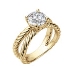 Load image into Gallery viewer, VIBE SPLIT ROUND CUT MOISSANITE ENGAGEMENT RING