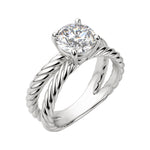 Load image into Gallery viewer, VIBE SPLIT ROUND CUT MOISSANITE ENGAGEMENT RING