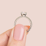 Load image into Gallery viewer, VIBE SPLIT ROUND CUT MOISSANITE ENGAGEMENT RING