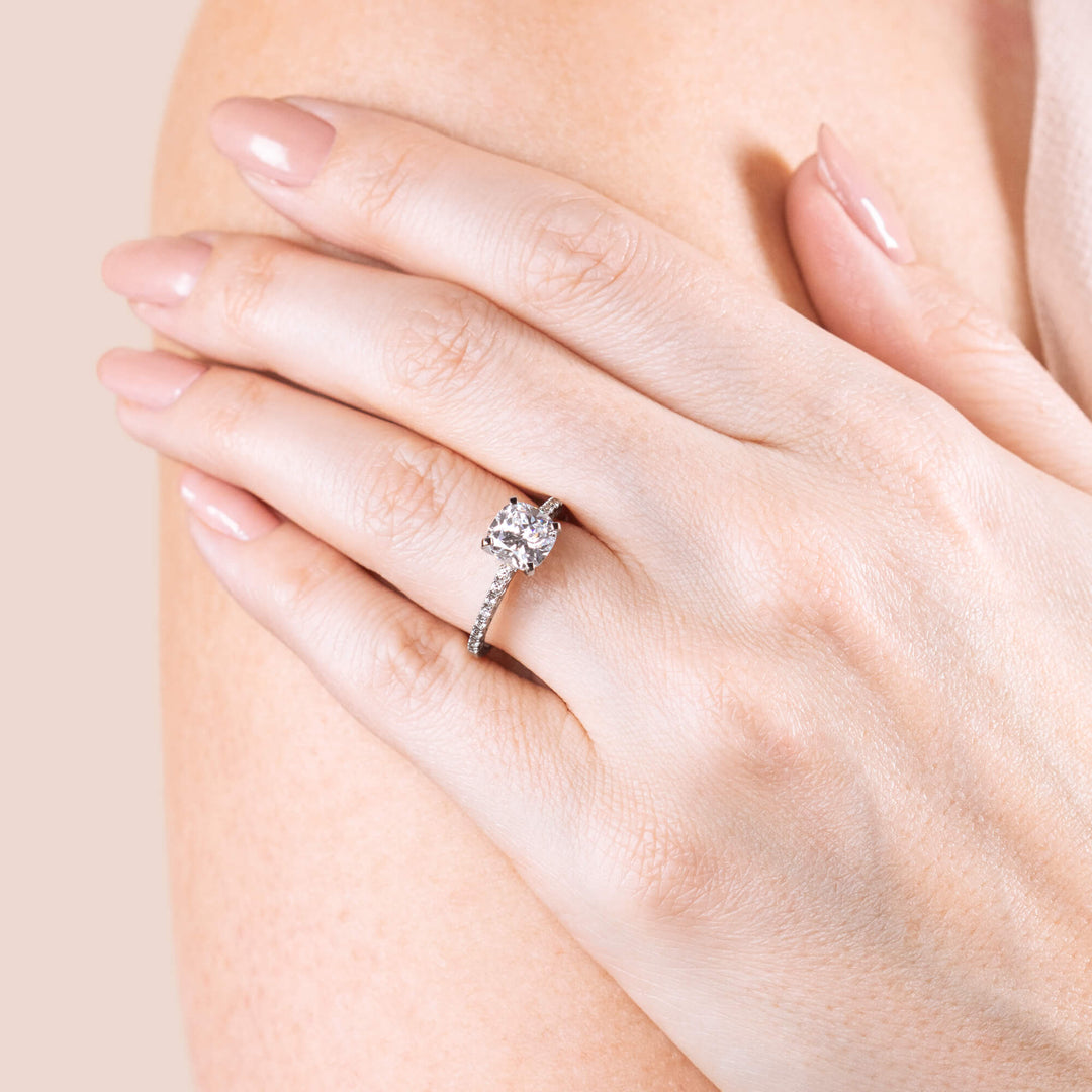 FATE CUSHION CUT MOISSANITE ENGAGEMENT RING
