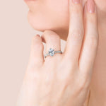 Load image into Gallery viewer, EDIT ACCENTED OVAL CUT MOISSANITE ENGAGEMENT RING