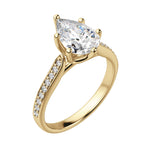 Load image into Gallery viewer, EDIT ACCENTED PEAR CUT MOISSANITE ENGAGEMENT RING