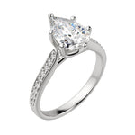 Load image into Gallery viewer, EDIT ACCENTED PEAR CUT MOISSANITE ENGAGEMENT RING