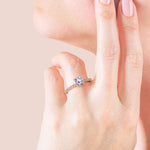 Load image into Gallery viewer, WREN ROUND CUT MOISSANITE ENGAGEMENT RING