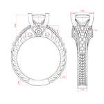 Load image into Gallery viewer, LUXE PRINCESS CUT MOISSANITE ENGAGEMENT RING