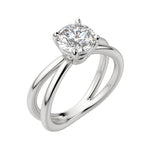 Load image into Gallery viewer, DEMI ROUND CUT MOISSANITE ENGAGEMENT RING