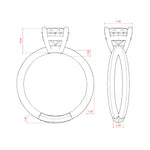 Load image into Gallery viewer, DEMI ROUND CUT MOISSANITE ENGAGEMENT RING