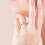 Load image into Gallery viewer, ISLE EMERALD CUT MOISSANITE MOISSANITE ENGAGEMENT RING