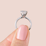 Load image into Gallery viewer, ISLE KNIFE-EDGE 6-PRONG ROUND CUT MOISSANITE ENGAGEMENT RING