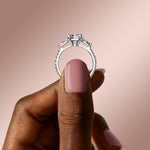 Load image into Gallery viewer, LILY ACCENTED ROUND CUT MOISSANITE ENGAGEMENT RING
