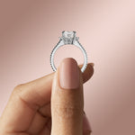 Load image into Gallery viewer, NOVA ACCENTED CUSHION CUT MOISSANITE ENGAGEMENT RING