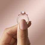 Load image into Gallery viewer, RHEA ACCENTED ASSCHER CUT MOISSANITE ENGAGEMENT RING